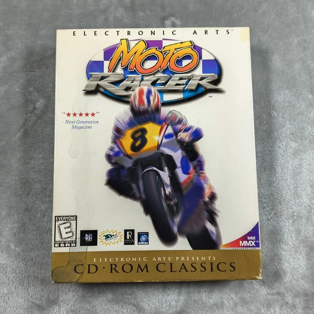 Vintage Moto Racer Video Game Box Set 1997 CD ROM Classics PC Windows 95 Rare